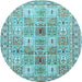 Round Persian Light Blue Traditional Rug, tr4767lblu