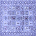 Square Machine Washable Persian Blue Traditional Rug, wshtr4767blu