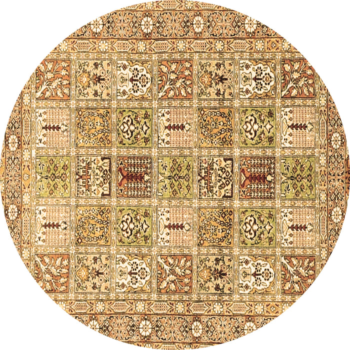 Round Persian Brown Traditional Rug, tr4767brn
