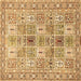 Square Machine Washable Persian Brown Traditional Rug, wshtr4767brn