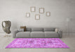 Machine Washable Persian Purple Traditional Area Rugs in a Living Room, wshtr4767pur