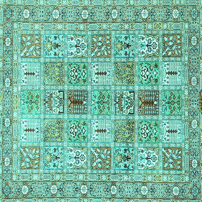 Square Machine Washable Persian Turquoise Traditional Area Rugs, wshtr4767turq