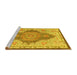 Sideview of Machine Washable Persian Yellow Traditional Rug, wshtr4768yw