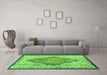 Machine Washable Persian Green Traditional Area Rugs in a Living Room,, wshtr4768grn