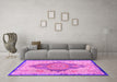 Machine Washable Persian Pink Traditional Rug in a Living Room, wshtr4768pnk