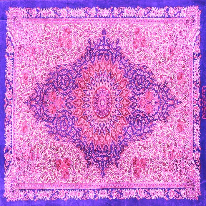 Square Machine Washable Persian Pink Traditional Rug, wshtr4768pnk