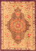 Serging Thickness of Machine Washable Persian Orange Traditional Area Rugs, wshtr4768org