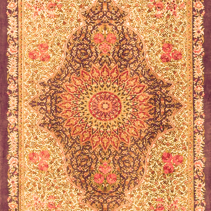 Serging Thickness of Machine Washable Persian Orange Traditional Area Rugs, wshtr4768org