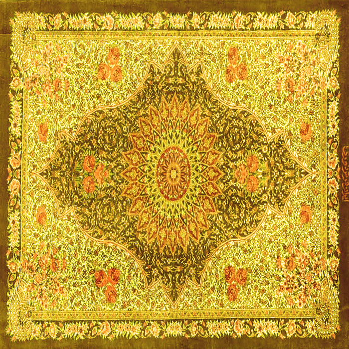 Square Persian Yellow Traditional Rug, tr4768yw