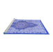 Sideview of Machine Washable Persian Blue Traditional Rug, wshtr4768blu