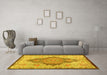 Machine Washable Persian Yellow Traditional Rug in a Living Room, wshtr4768yw