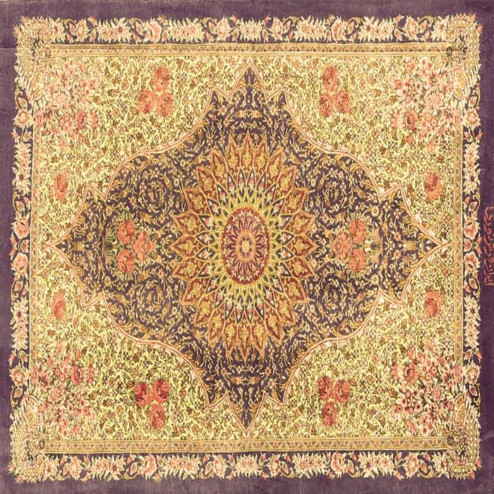 Square Machine Washable Persian Brown Traditional Rug, wshtr4768brn