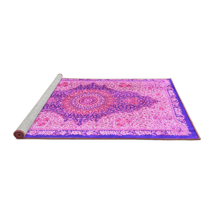 Sideview of Machine Washable Persian Pink Traditional Rug, wshtr4768pnk