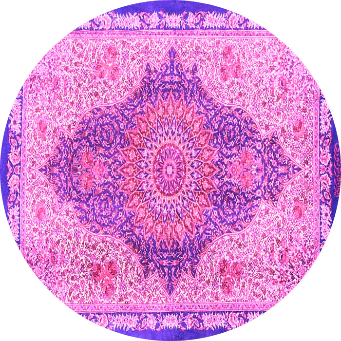 Round Persian Pink Traditional Rug, tr4768pnk