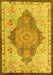 Machine Washable Persian Yellow Traditional Rug, wshtr4768yw