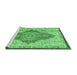 Sideview of Machine Washable Persian Emerald Green Traditional Area Rugs, wshtr4768emgrn