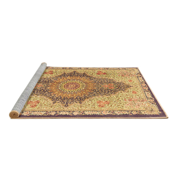 Sideview of Machine Washable Persian Brown Traditional Rug, wshtr4768brn