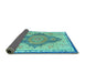 Sideview of Persian Turquoise Traditional Rug, tr4768turq