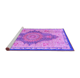 Sideview of Machine Washable Persian Purple Traditional Area Rugs, wshtr4768pur