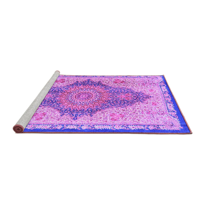 Sideview of Machine Washable Persian Purple Traditional Area Rugs, wshtr4768pur