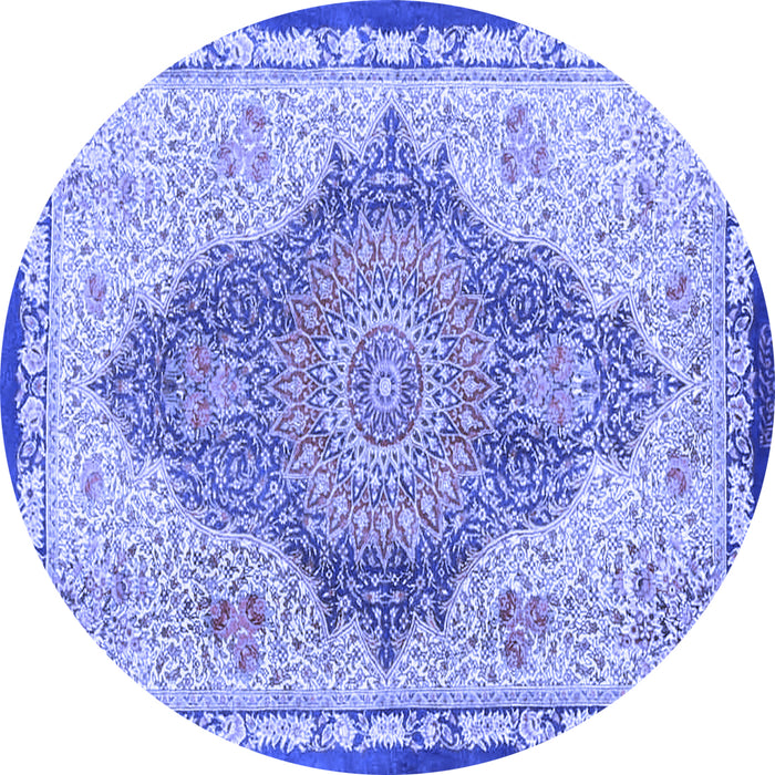 Round Persian Blue Traditional Rug, tr4768blu