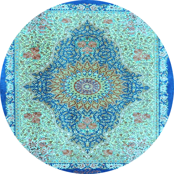 Round Persian Light Blue Traditional Rug, tr4768lblu