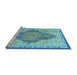 Sideview of Machine Washable Persian Light Blue Traditional Rug, wshtr4768lblu