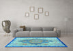 Machine Washable Persian Light Blue Traditional Rug in a Living Room, wshtr4768lblu