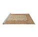 Sideview of Machine Washable Traditional Chocolate Brown Rug, wshtr4769