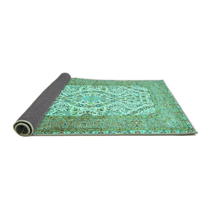 Sideview of Persian Turquoise Traditional Rug, tr4769turq