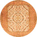 Machine Washable Persian Orange Traditional Area Rugs, wshtr4769org