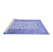 Sideview of Machine Washable Persian Blue Traditional Rug, wshtr4769blu