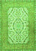 Serging Thickness of Machine Washable Persian Green Traditional Area Rugs, wshtr4769grn