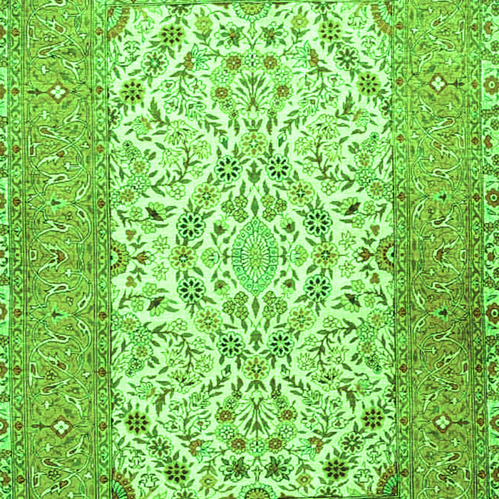 Serging Thickness of Machine Washable Persian Green Traditional Area Rugs, wshtr4769grn
