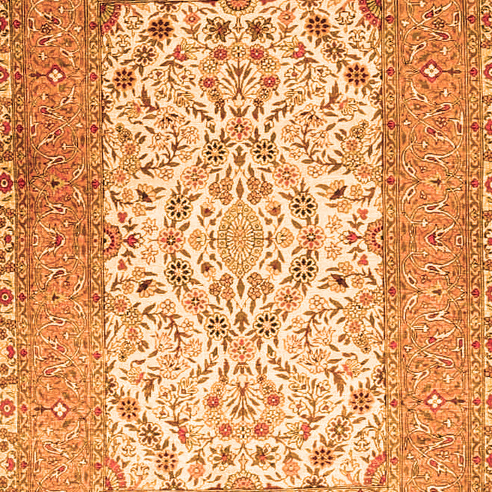 Serging Thickness of Machine Washable Persian Orange Traditional Area Rugs, wshtr4769org