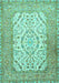 Machine Washable Persian Turquoise Traditional Area Rugs, wshtr4769turq