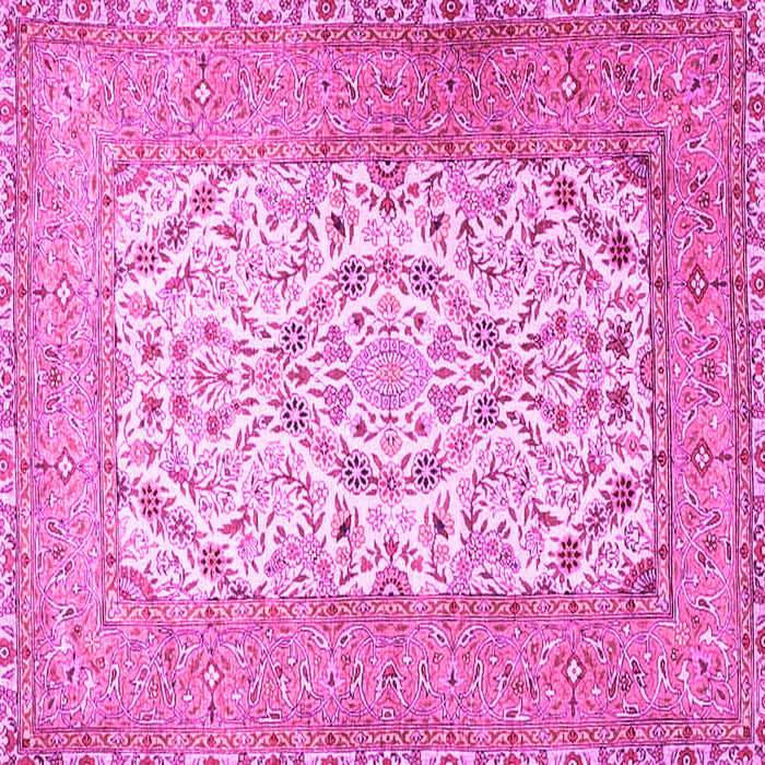 Square Machine Washable Persian Pink Traditional Rug, wshtr4769pnk