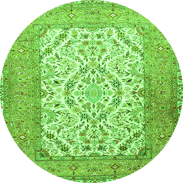 Machine Washable Persian Green Traditional Area Rugs, wshtr4769grn