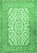 Machine Washable Persian Emerald Green Traditional Area Rugs, wshtr4769emgrn