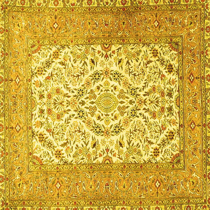 Square Persian Yellow Traditional Rug, tr4769yw