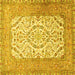 Square Persian Yellow Traditional Rug, tr4769yw