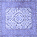 Square Persian Blue Traditional Rug, tr4769blu