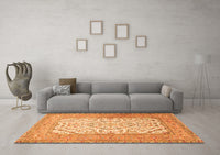 Machine Washable Persian Orange Traditional Rug, wshtr4769org