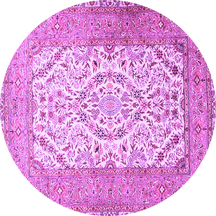 Round Persian Purple Traditional Rug, tr4769pur