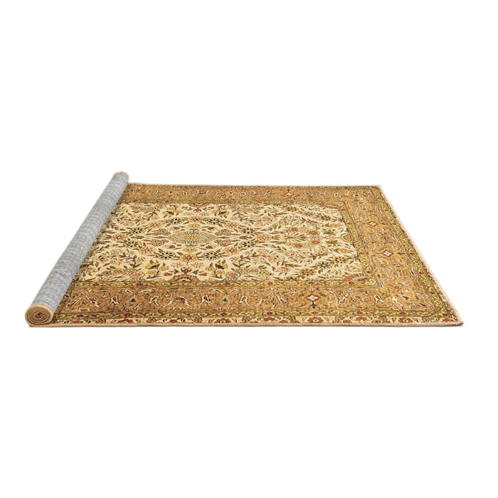 Sideview of Machine Washable Persian Brown Traditional Rug, wshtr4769brn