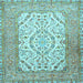 Square Machine Washable Persian Light Blue Traditional Rug, wshtr4769lblu