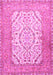 Machine Washable Persian Pink Traditional Rug, wshtr4769pnk