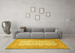 Machine Washable Persian Yellow Traditional Rug in a Living Room, wshtr4769yw