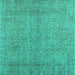 Square Persian Turquoise Traditional Rug, tr476turq