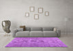 Machine Washable Persian Purple Traditional Area Rugs in a Living Room, wshtr476pur